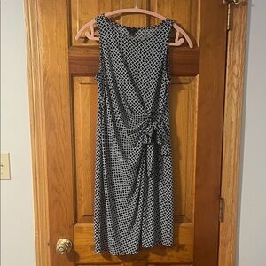 Ann Taylor Factory Navy and White Geometric Midi Dress